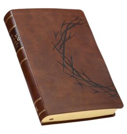 Brown Crown of Thorns Giant Print Full-size King James Version Bible with Thumb Index