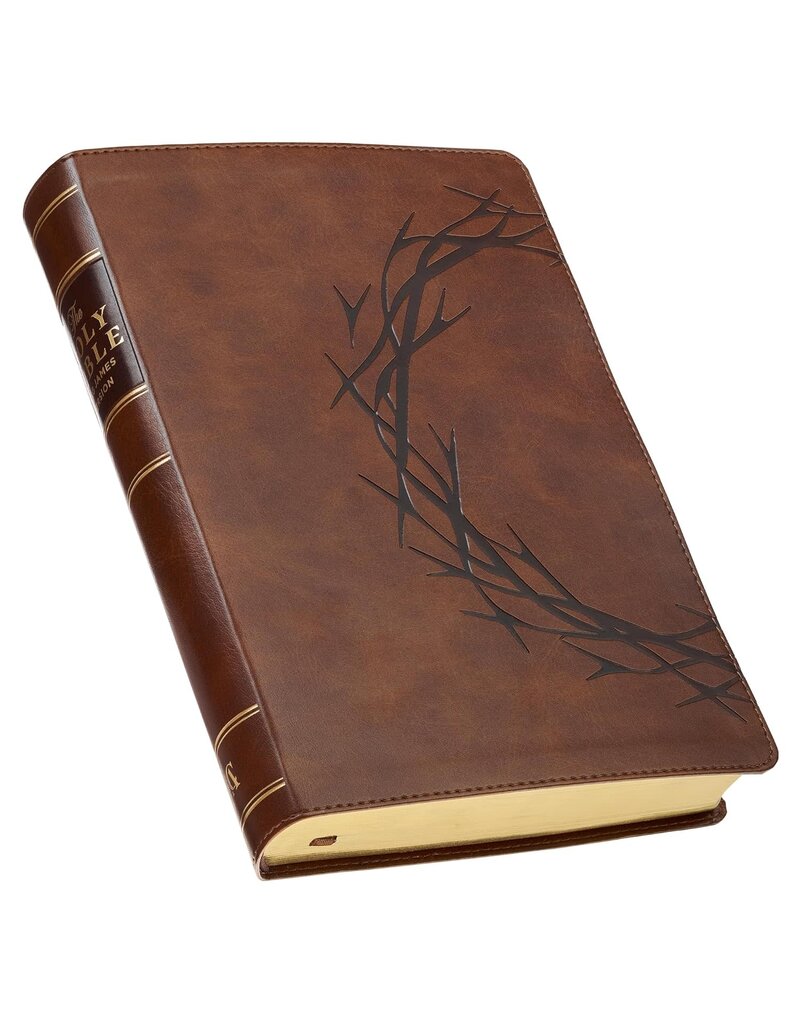 Brown Crown of Thorns Giant Print Full-size King James Version Bible with Thumb Index
