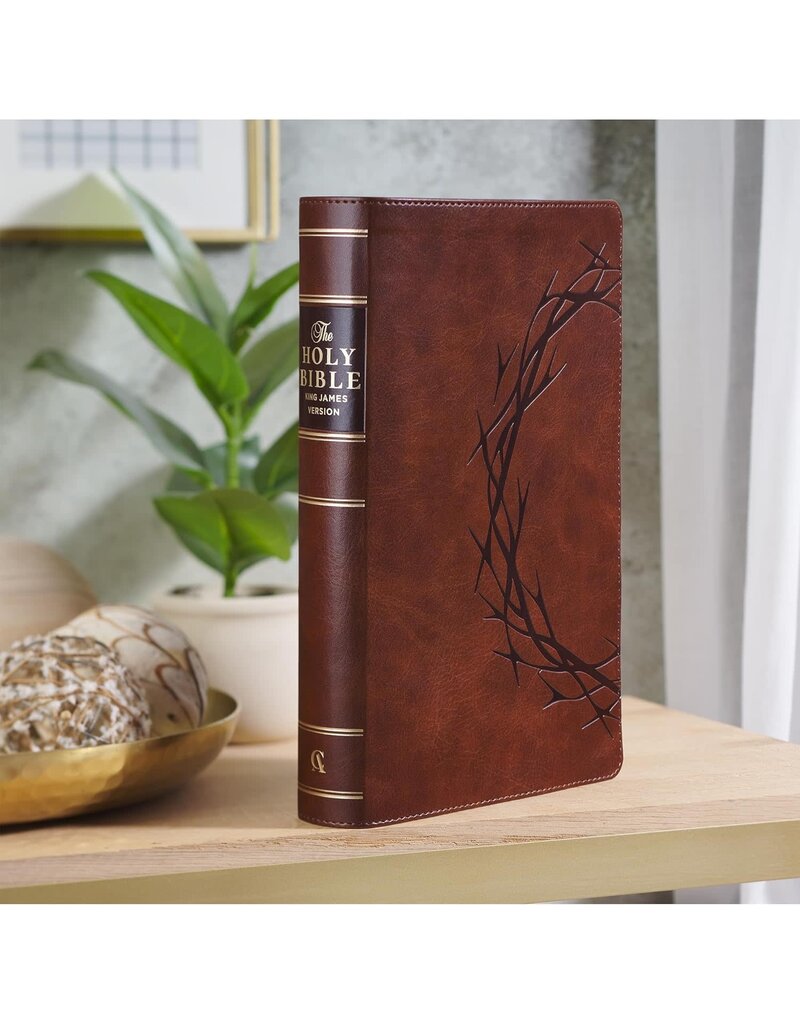 Brown Crown of Thorns Giant Print Full-size King James Version Bible with Thumb Index