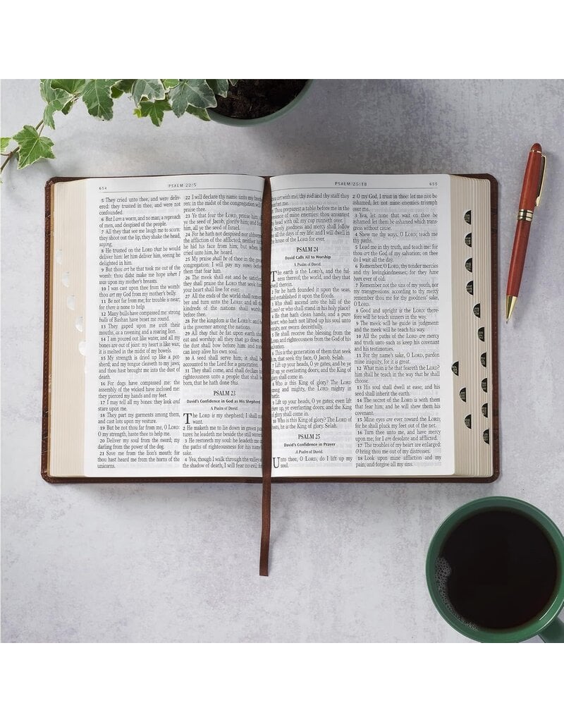 Brown Crown of Thorns Giant Print Full-size King James Version Bible with Thumb Index