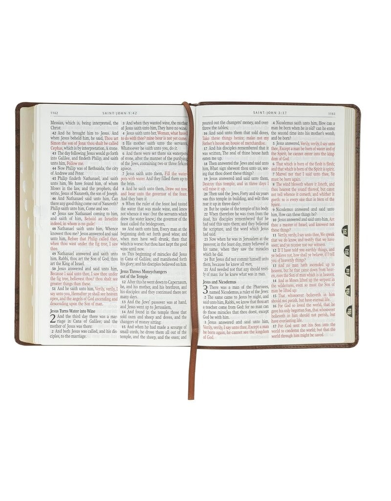 Brown Crown of Thorns Giant Print Full-size King James Version Bible with Thumb Index