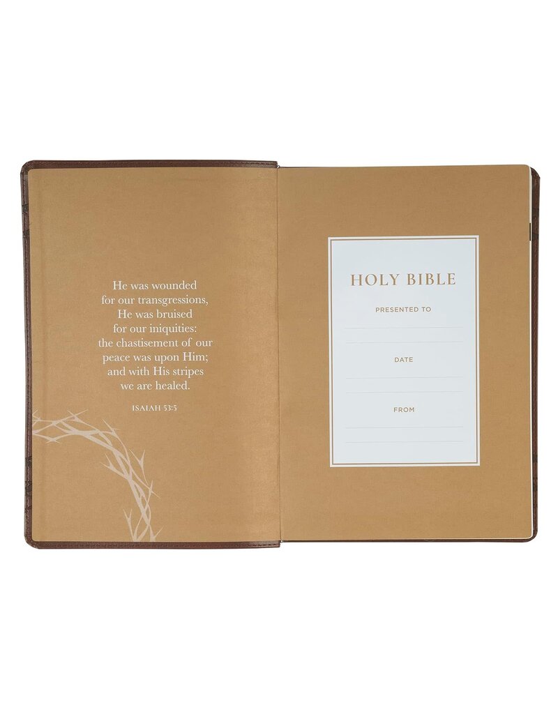 Brown Crown of Thorns Giant Print Full-size King James Version Bible with Thumb Index