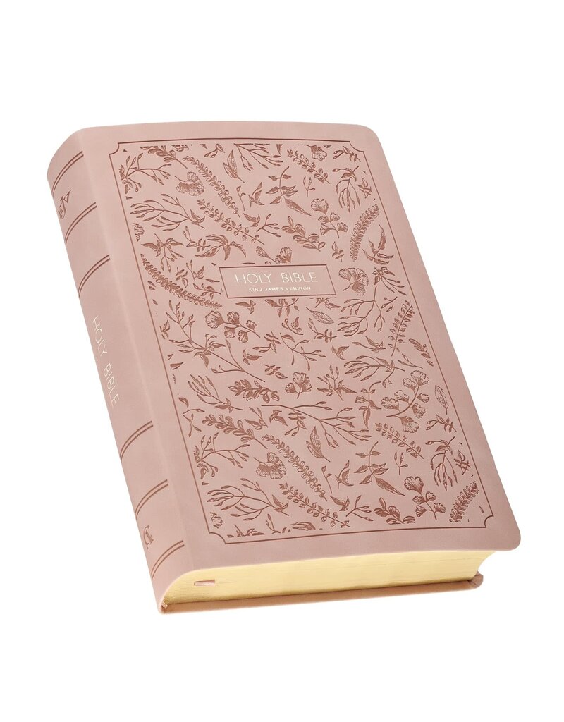 Blush Pink Floral Giant Print Full-size King James Version Bible with Thumb Index