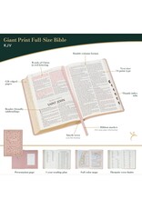 Blush Pink Floral Giant Print Full-size King James Version Bible with Thumb Index