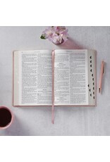 Blush Pink Floral Giant Print Full-size King James Version Bible with Thumb Index