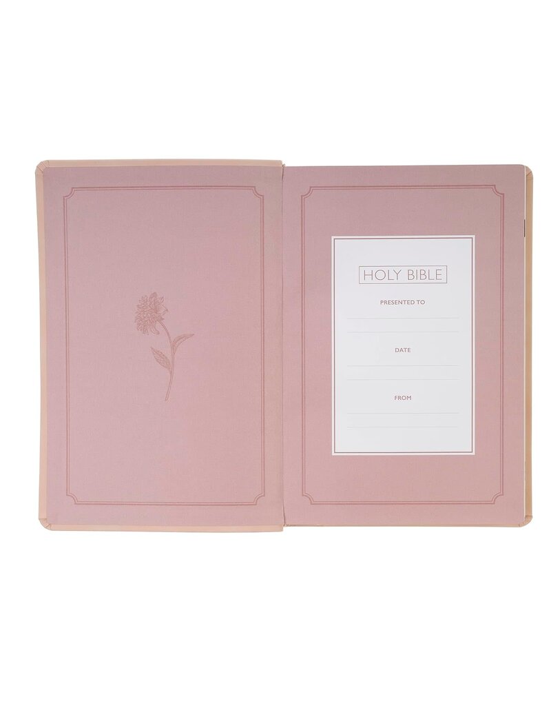 Blush Pink Floral Giant Print Full-size King James Version Bible with Thumb Index