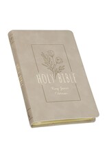 Taupe Floral Faux Leather King James Version Gift Edition Bible