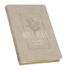 Taupe Floral Faux Leather King James Version Gift Edition Bible