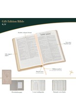 Taupe Floral Faux Leather King James Version Gift Edition Bible