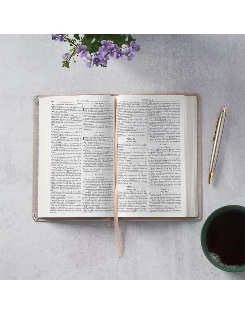 Taupe Floral Faux Leather King James Version Gift Edition Bible