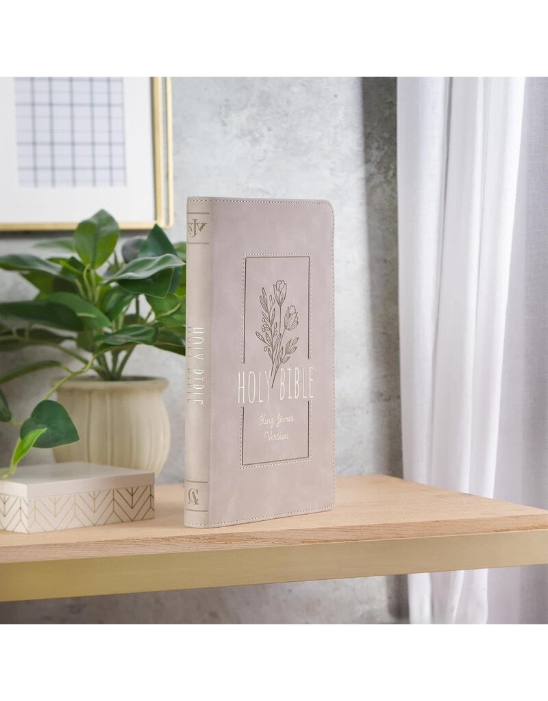 Taupe Floral Faux Leather King James Version Gift Edition Bible