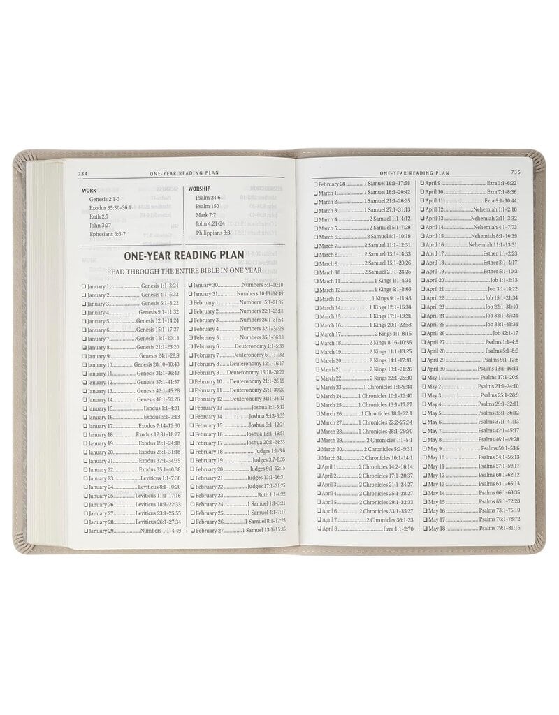 Taupe Floral Faux Leather King James Version Gift Edition Bible