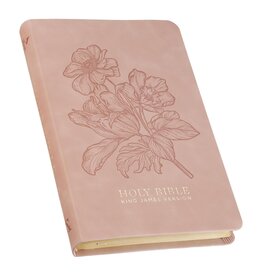 Dusty Pink Floral Faux Leather King James Version Gift Edition Bible