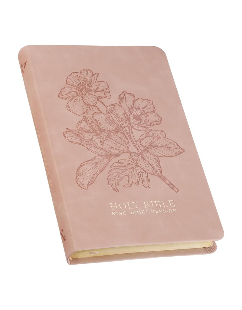 Dusty Pink Floral Faux Leather King James Version Gift Edition Bible