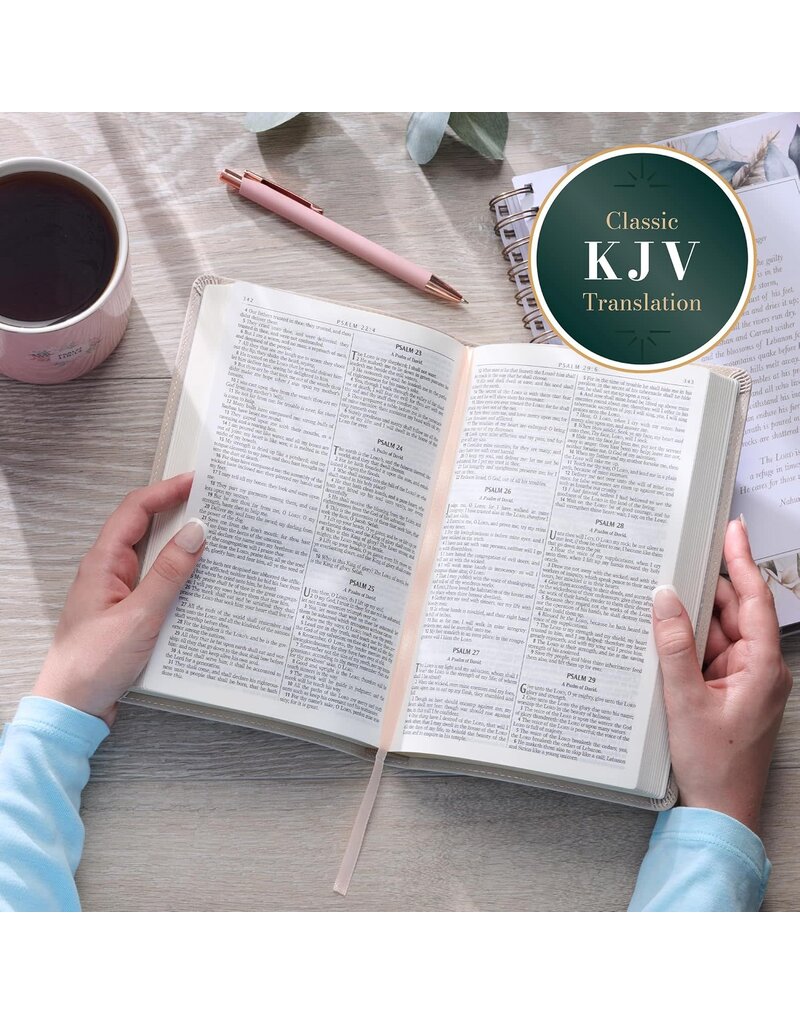 Dusty Pink Floral Faux Leather King James Version Gift Edition Bible