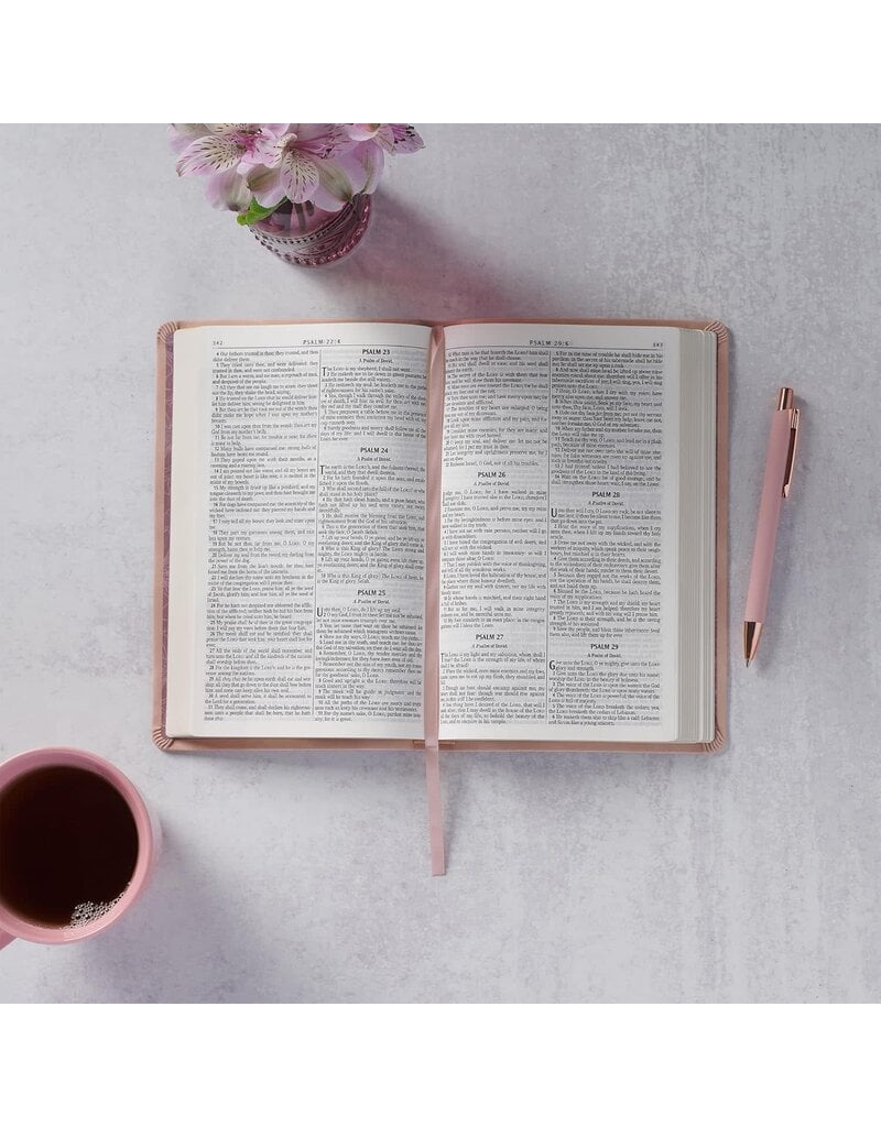 Dusty Pink Floral Faux Leather King James Version Gift Edition Bible