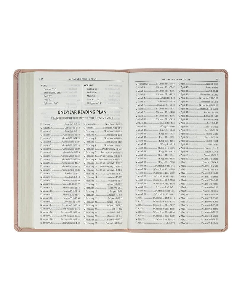 Dusty Pink Floral Faux Leather King James Version Gift Edition Bible