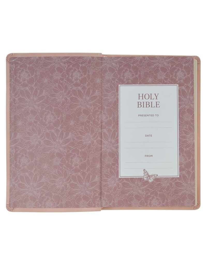 Dusty Pink Floral Faux Leather King James Version Gift Edition Bible