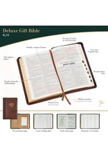 Crown of Thorns Two-tone Brown Faux Leather King James Version Deluxe Gift Bible with Thumb Index and Zipper Closure