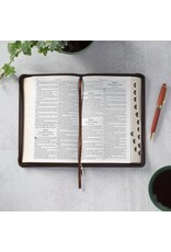 Crown of Thorns Two-tone Brown Faux Leather King James Version Deluxe Gift Bible with Thumb Index and Zipper Closure