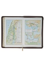 Crown of Thorns Two-tone Brown Faux Leather King James Version Deluxe Gift Bible with Thumb Index and Zipper Closure