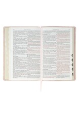 Pale Pink Floral Faux Leather King James Version Deluxe Gift Bible with Thumb Index