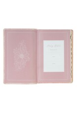 Pale Pink Floral Faux Leather King James Version Deluxe Gift Bible with Thumb Index