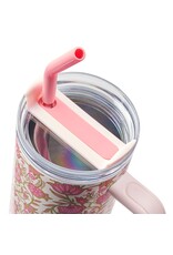 Be Still and Know Pink Spring Floral 40 Oz Tumbler with Reusable Straw - Psalm 46:10