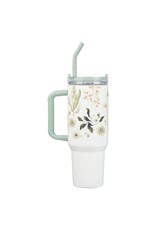 Be Still Teal Meadow 40 Oz Tumbler with Reusable Straw - Psalm 46:10