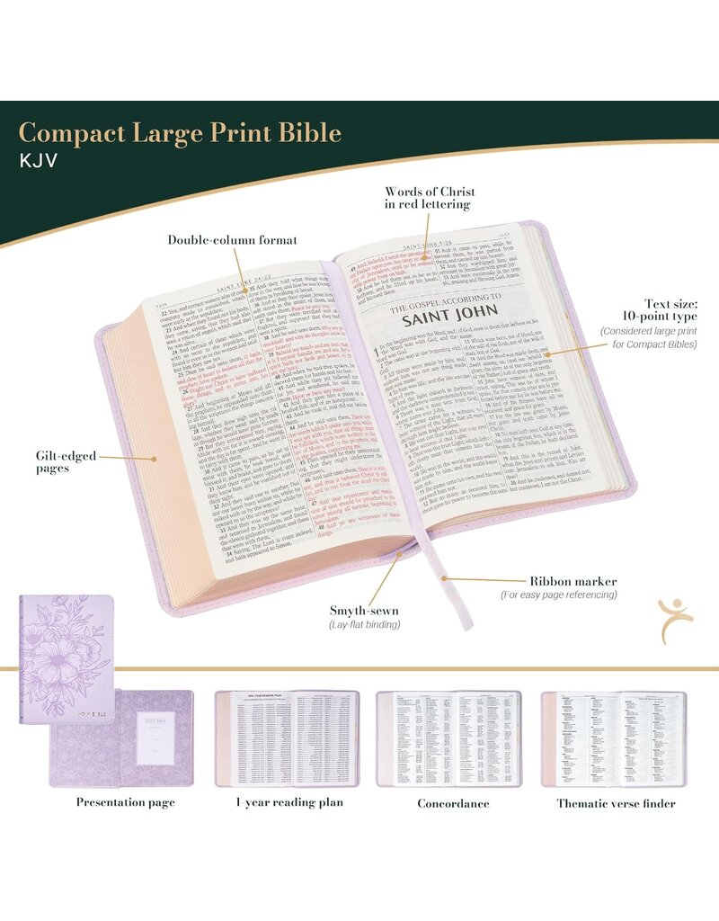 Lavender Bouquet Large Print Compact King James Version Bible