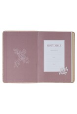 Blush Pink Floral Faux Leather Compact King James Version Bible