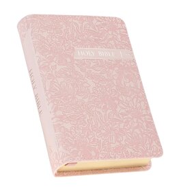 Blush Rose Faux Leather Floral King James Version Pocket Bible