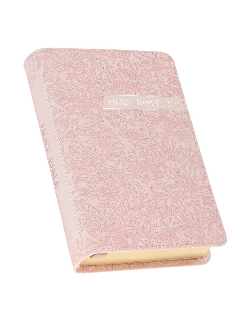 Blush Rose Faux Leather Floral King James Version Pocket Bible