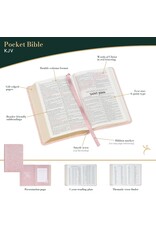 Blush Rose Faux Leather Floral King James Version Pocket Bible