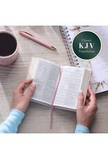 Blush Rose Faux Leather Floral King James Version Pocket Bible
