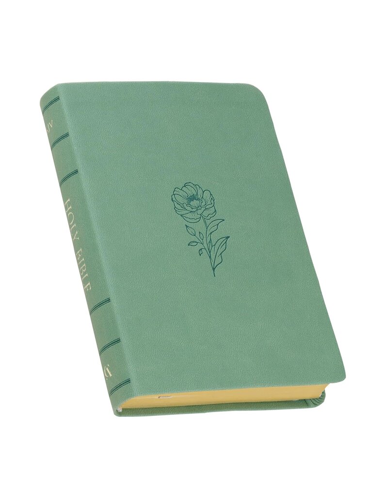 Teal Bloom Faux Leather Compact King James Version Bible