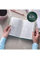 Teal Bloom Faux Leather Compact King James Version Bible
