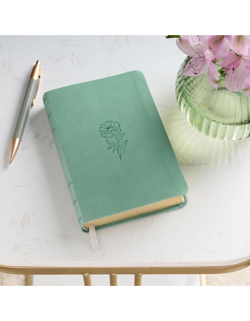 Teal Bloom Faux Leather Compact King James Version Bible