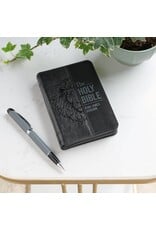 Gray Lion Faux Leather King James Version Pocket Bible with Zipper Closure
