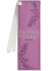 Be Still and Know Lilac Faux Leather Bookmark - Psalm 46:10