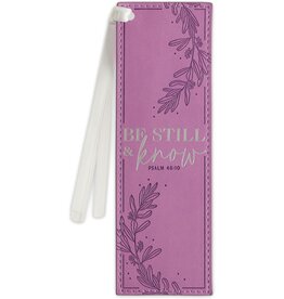 Be Still and Know Lilac Faux Leather Bookmark - Psalm 46:10
