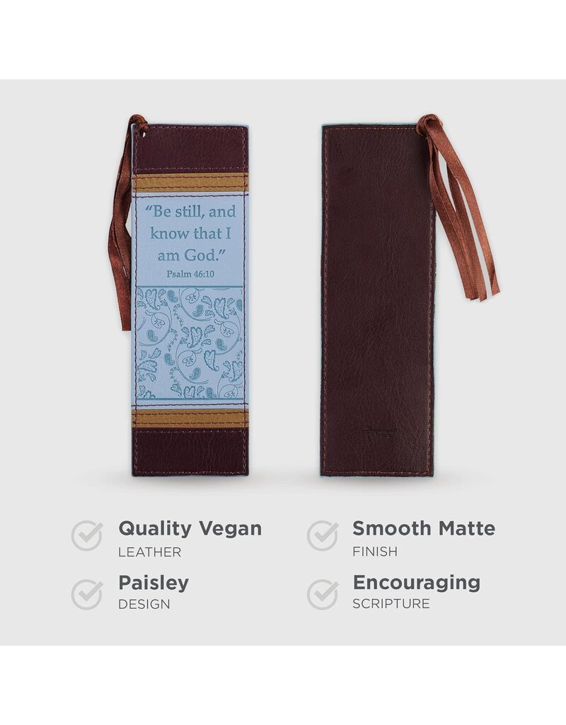 Be Still and Know That I Am God Faux Leather Bookmark - Psalm 46:10