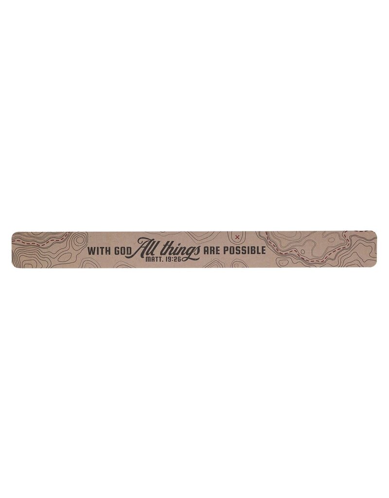 All Things Are Possible Tan Topography Large Magnetic Strip - Matthew 19:26