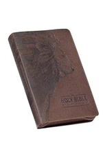 Walnut Brown Faux Leather King James Version Deluxe Gift Bible with Thumb Index and Zippered Closure