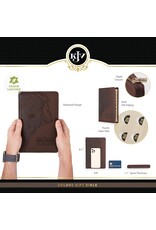 Walnut Brown Faux Leather King James Version Deluxe Gift Bible with Thumb Index and Zippered Closure