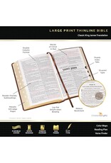 Sunrise Pink Faux Leather Large Print Thinline King James Version Bible with Zippered Closure and Thumb Index