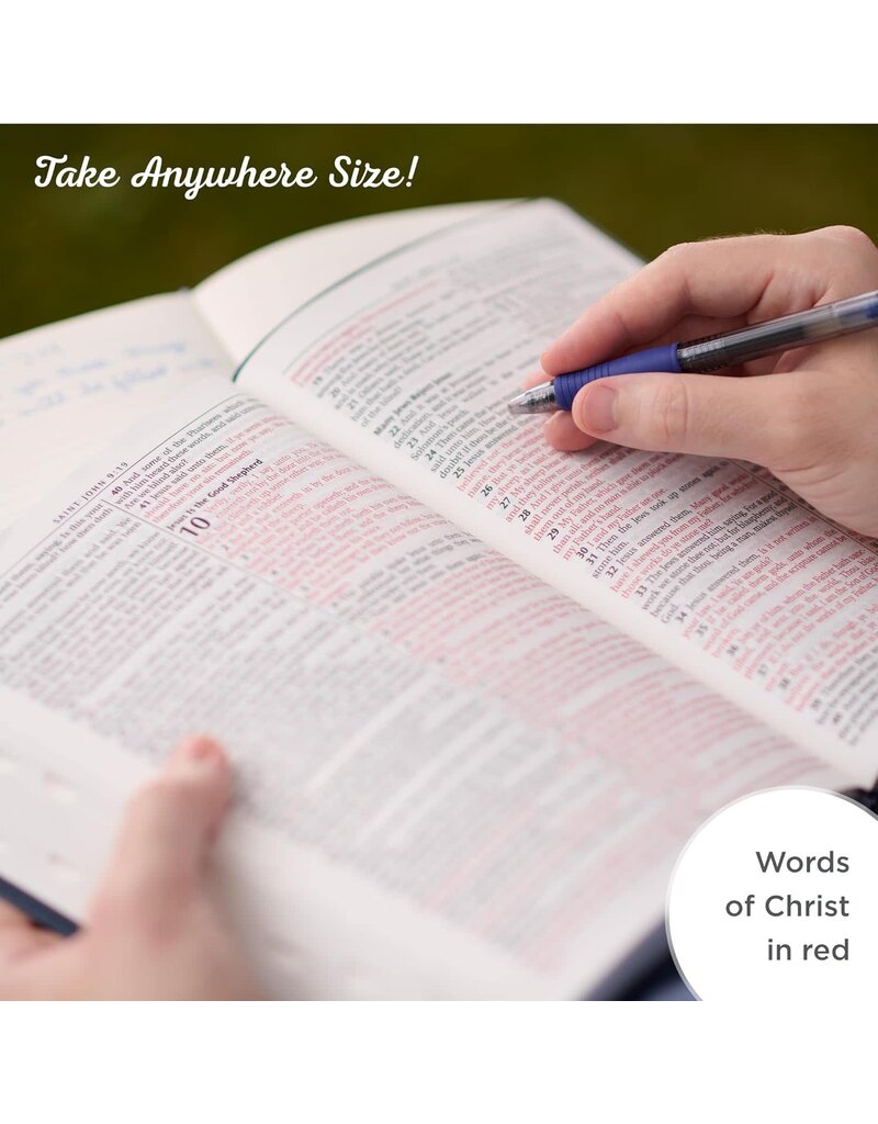 Sunrise Pink Faux Leather Large Print Thinline King James Version Bible with Zippered Closure and Thumb Index