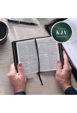 Black and Gray Lion Faux Leather Hardcover Compact King James Version Bible