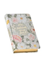 Lichen Gray Floral Faux Leather Hardcover King James Version Bible - Psalm 23:3