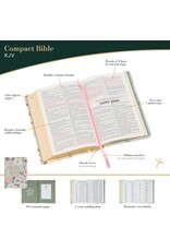 Lichen Gray Floral Faux Leather Hardcover King James Version Bible - Psalm 23:3